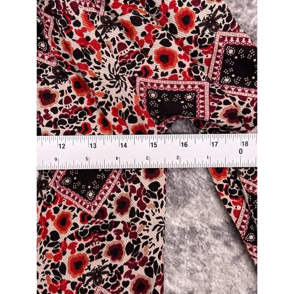 Shanghai Tang Top 2 Womens Floral Print Silk Balloon Sleeve Blouse - Picture 5 of 8